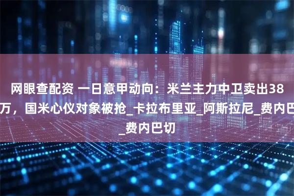 网眼查配资 一日意甲动向：米兰主力中卫卖出3800万，国米心仪对象被抢_卡拉布里亚_阿斯拉尼_费内巴切